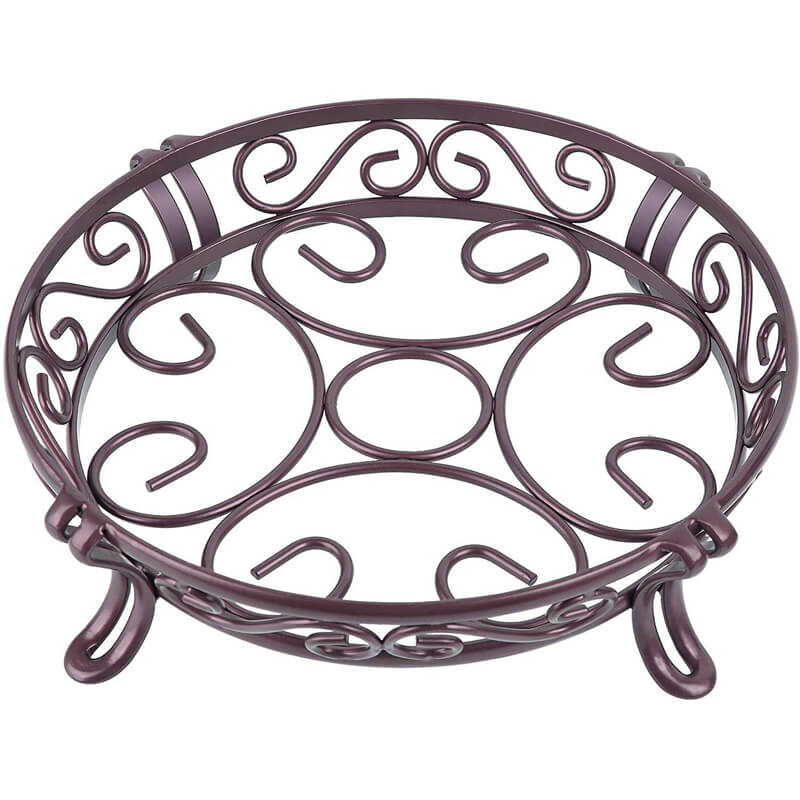 circular metal plant hanger Metal Plant Stand for Outdoor Indoor,Round shape Brown / 10.3 Inches