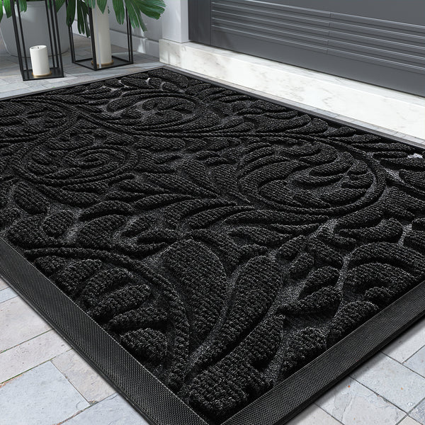 Yimobra Sturdy Door Mat, Heavy Duty Front Welcome Mats for Home Entrance Outdoor Indoor, Doormat for Outside Back Patio Floor Entry Porch Garage Office, Weather Resistant Easy Clean
