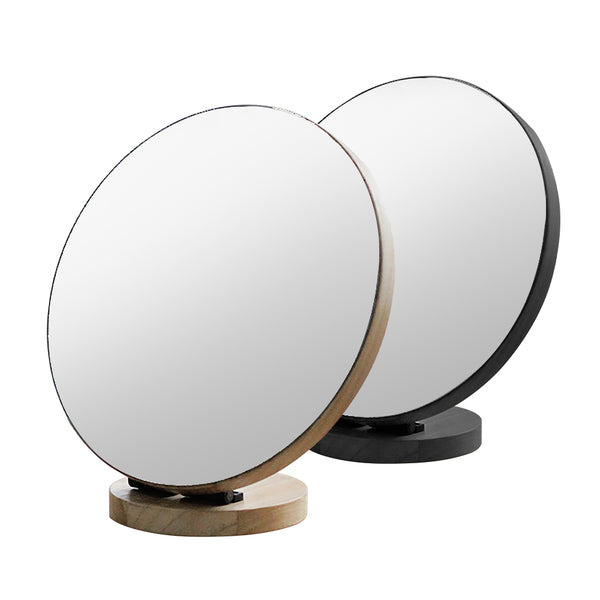 YIMOBRA Circle Mirror Decor Black Geometric Mirror with Chain for Bathroom Bedroom Living Room