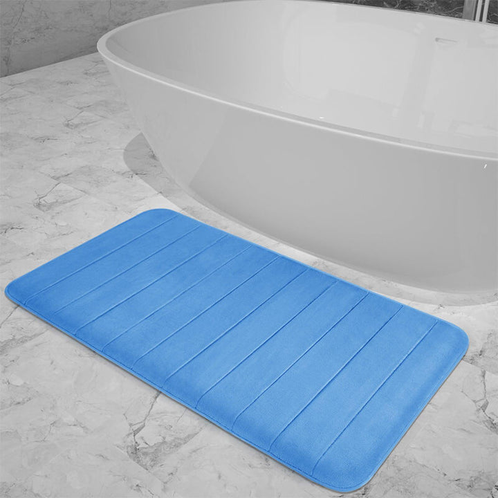 Evideco Bath Rug Memory Foam Mat 3D Pebble Aqua Blue 32L x 20W