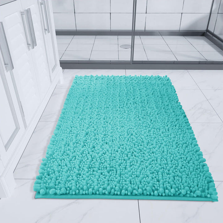 Turquoize Bathroom Runner Rug Extra Long Chenille Area Rug Non