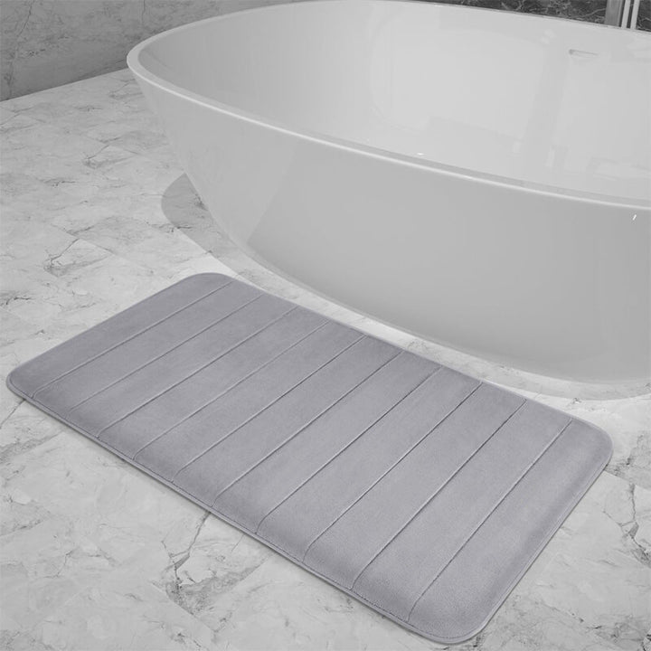 Inyahome Oversized Bathroom Rug Memory Foam Bath Mat in Grey