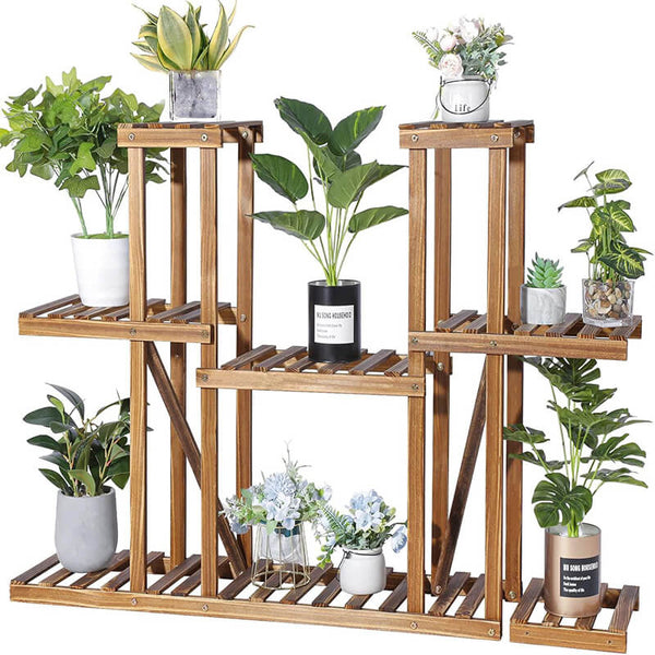 tall plant stand indoor amazon Wood Plant Stand Indoor, Tall Multi Tier Plant Shelves, Planter Shelf for Outdoor Plants