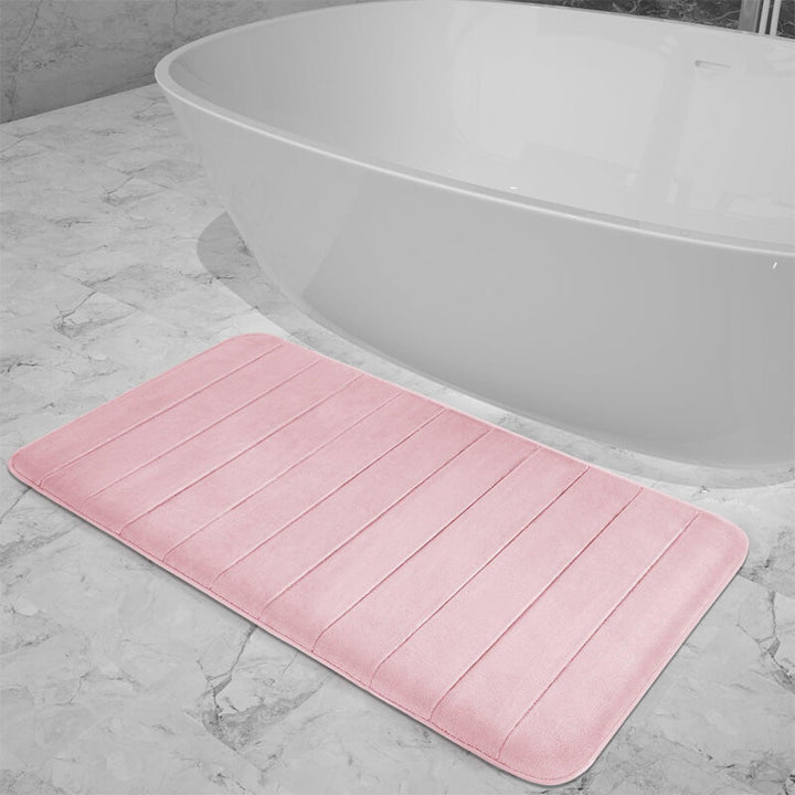 Inyahome Oversized Bathroom Rug Memory Foam Bath Mat in Grey