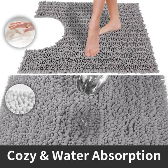 Luxury Shaggy UShaped Toilet Rug Yimobra