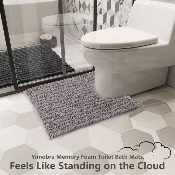 Luxury Shaggy UShaped Toilet Rug Yimobra
