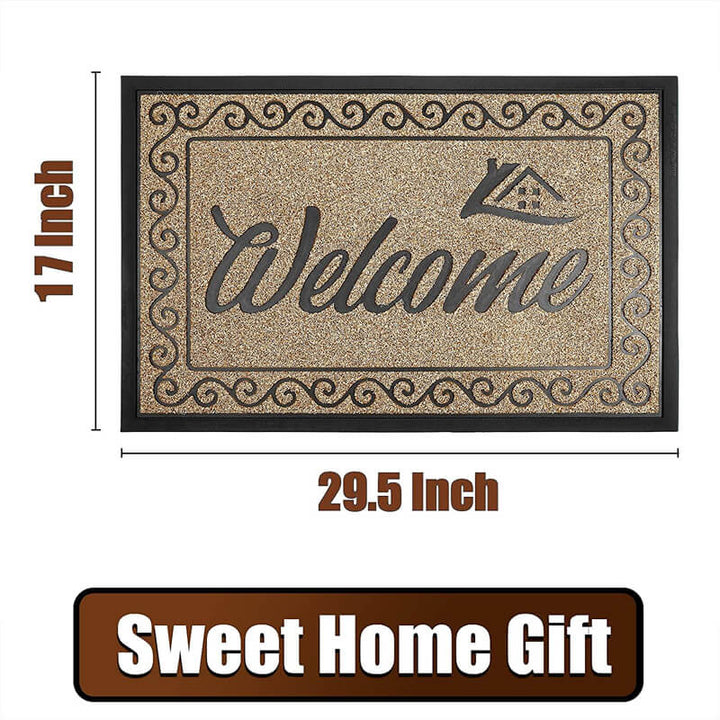 Front Door Mat, Outdoor Indoor Welcome Mat for Home 29.5 x 17 Black